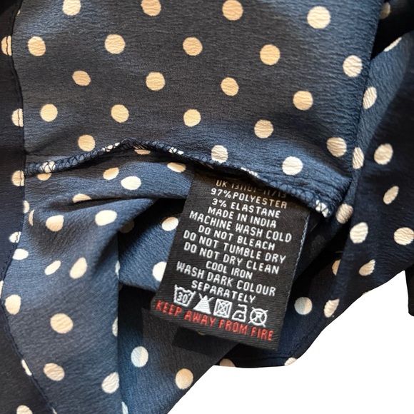 Hell Bunny Vixen Navy White Polka Dot Playsuit, Sz M - Picture 8 of 9